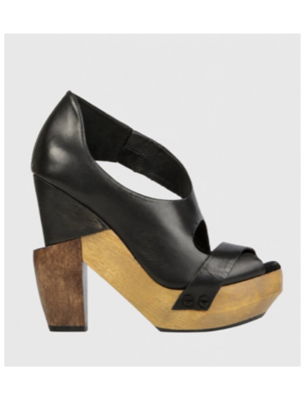 RARE Archival AllSaints Pither Geometric Wood Platform Sandals 37